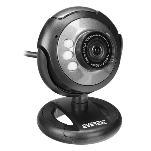 EVEREST SC-824 300K USB MİKROFONLU GÖRÜŞ LEDLİ WEBCAM PC KAMERA 