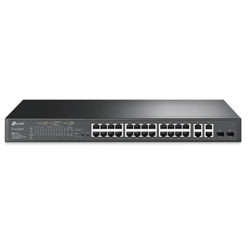 TP-LINK OMADA TL-SL2428P 24 PORT 10/100+2X1GB RJ45/SFP UPLINK COMBO 250W POE YÖNETİLEBİLİR RACKMOUNT SWITCH 