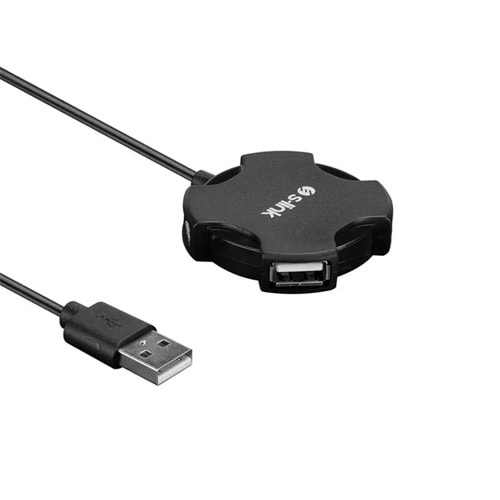 S-LINK SWAPP SW-U212 SİYAH USB 2.0 4 PORT HUB KABLOLU DÖNÜŞTÜRÜCÜ ADAPTÖ