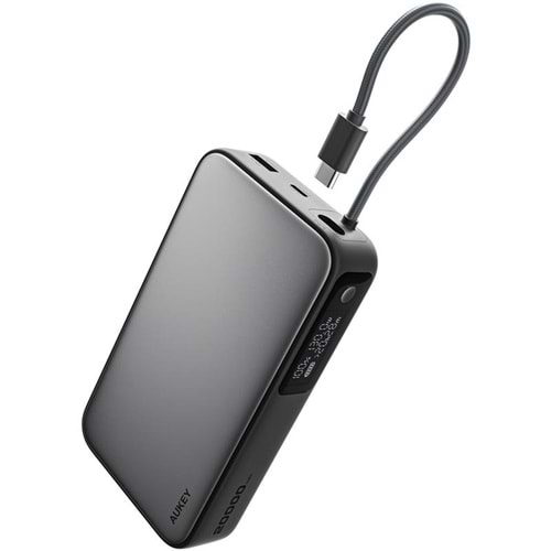 AUKEY PB-Y48-GY 100W 20000 MAH PD DAHİLİ TYPE-C KABLOLU POWERBANK 