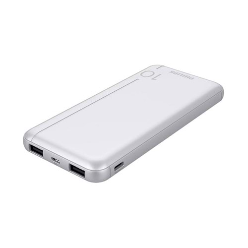 PHILIPS DLP1810CW 10.000 MAH POWERBANK 2XUSB-A 2.1A USB-C ÇIKIŞ BEYAZ 