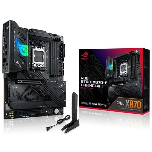 ASUS ROG STRIX X870-F GAMING WIFI DDR5 8000MHZ 1XHDMI 1XDP 4XM.2 2XUSB4 AM5 ATX (AMD 9000/8000/7000 SERİ İŞLEMCİ UYUMLU)