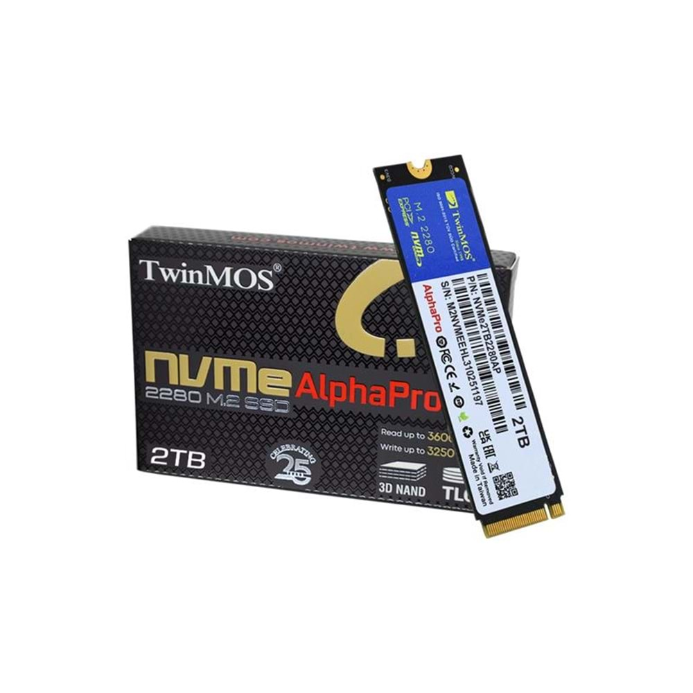 2 TB TWINMOS M.2 PCIE NVME 3600/3250 NVME2TB2280AP 