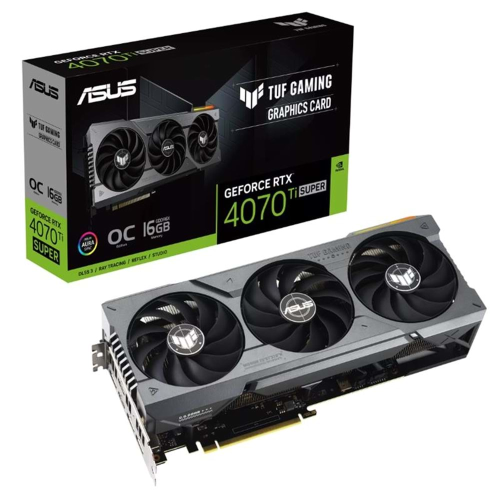 ASUS GEFORCE TUF-RTX4070TIS-O16G-GAMING SUPER OC 16GB GDDR6X 256BIT 2XHDMI 3XDP EKRAN KARTI 