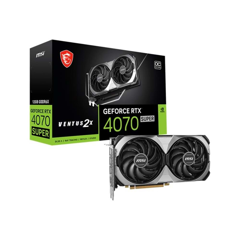 MSI GEFORCE RTX4070 SUPER 12G VENTUS 2X OC 12GB GDDR6X 192BIT EKRAN KARTI 