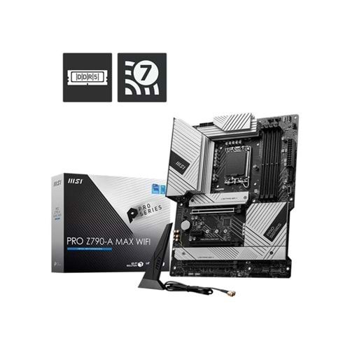 MSI PRO Z790-A MAX WIFI DDR5 7800MHZ 1XHDMI 1XDP 4XM.2 USB 3.2 ATX 1700P (12. / 13. VE 14. NESİL İŞLEMCİ UYUMLU) 