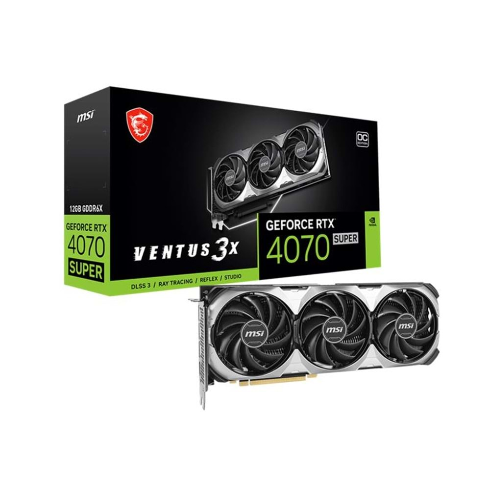 MSI GEFORCE RTX4070 SUPER 12G VENTUS 3X OC 12GB GDDR6X 1XHDMI 3XDP EKRAN KARTI 