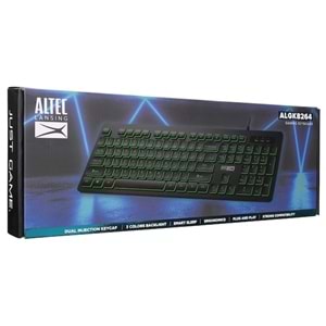 Altec Lansing ALGK8264, Siyah, Türkçe Q, 3 Renk Aydınlatma, USB Kablolu, Multimedya Klavye