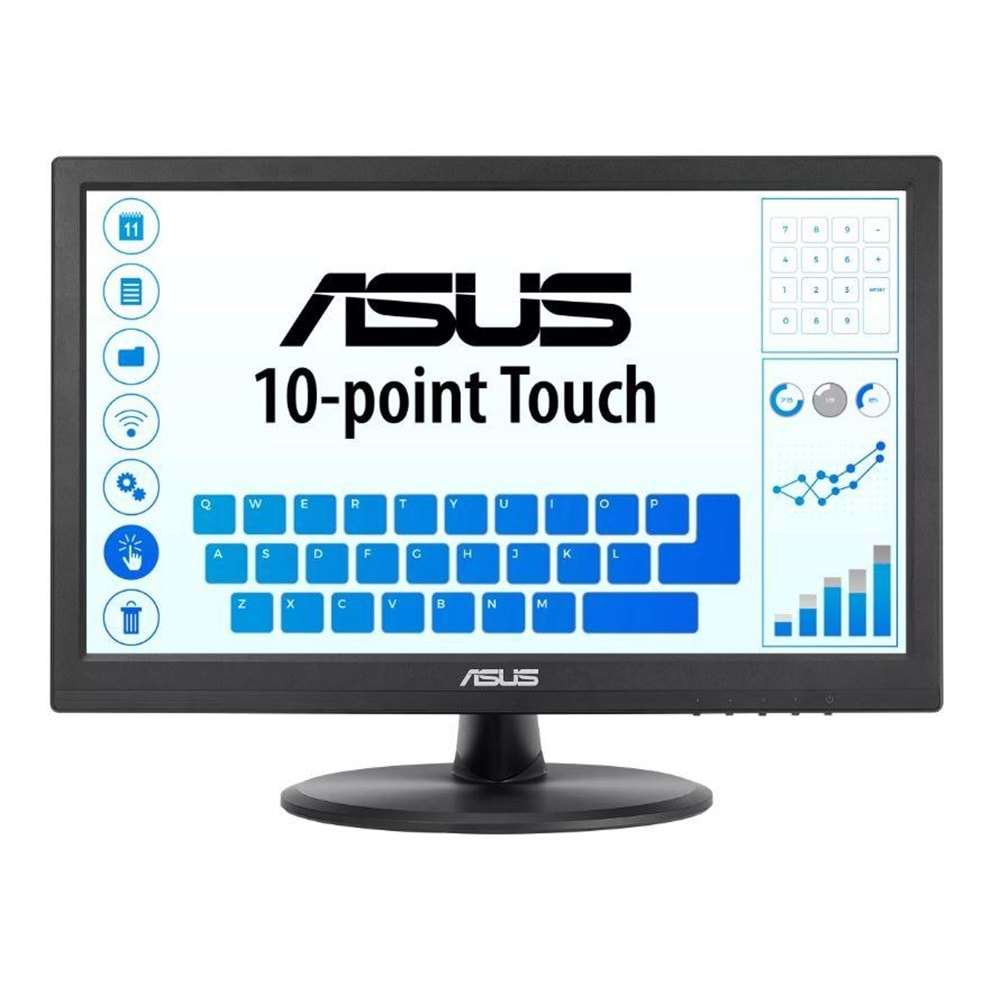 15.6 ASUS VT168HR 5MS 60MHZ 1XVGA 1XHDMI WXGA 1366X768 FLICKER-FREE DÜŞÜK MAVİ IŞIK DOKUNMATİK EKRAN VESA SİYAH 