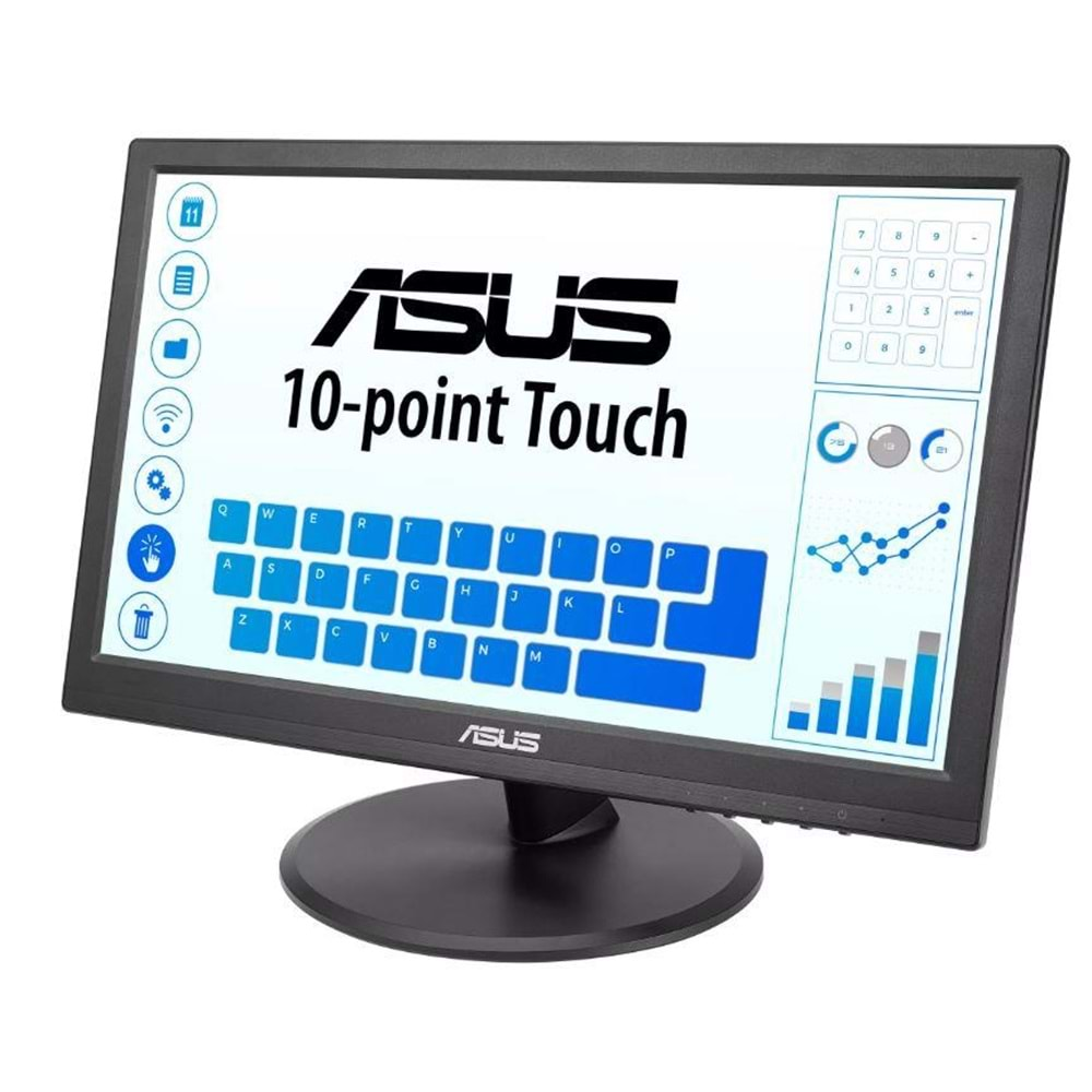 15.6 ASUS VT168HR 5MS 60MHZ 1XVGA 1XHDMI WXGA 1366X768 FLICKER-FREE DÜŞÜK MAVİ IŞIK DOKUNMATİK EKRAN VESA SİYAH 