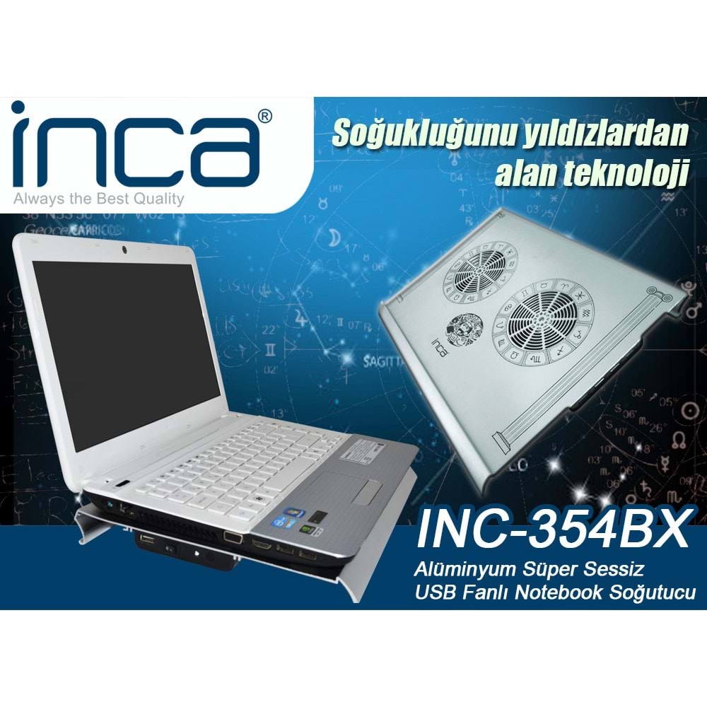 Inca INC-354BX Aluminyum Özel Dizayn Sessiz USB HUB 7'-17