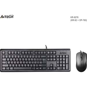 A4 TECH KR-9276 KBL Q KLAVYE-USB MOUSE SET,SİYAH