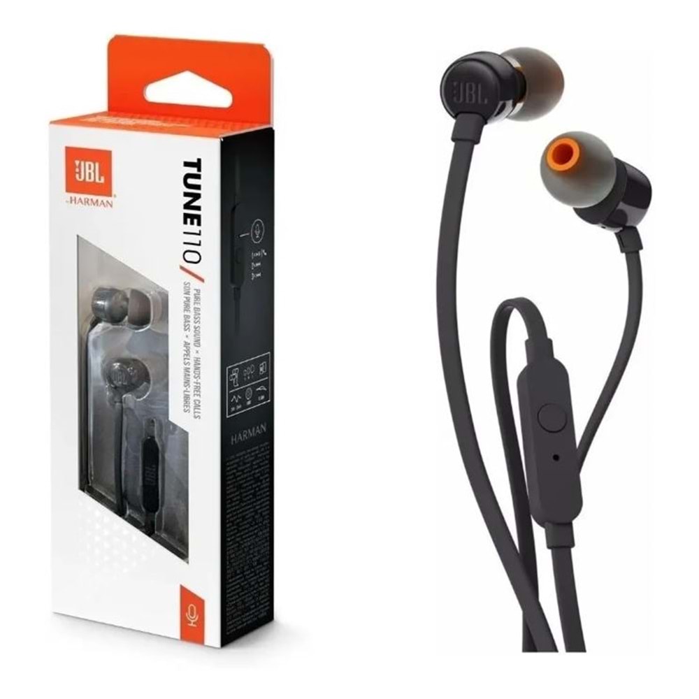 JBL T110 Kulak İçi Kulaklık ( Siyah )